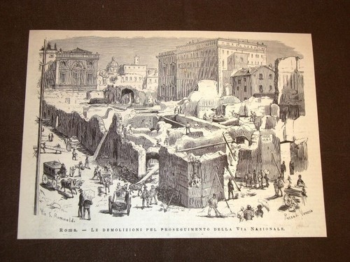 Rarissima veduta del 1878 roma - 1878,