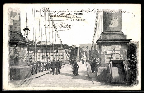 Postcard torino ponte - postcard,